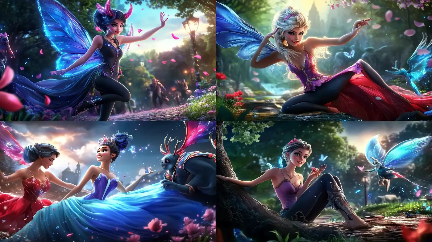 Enchanted Twilight Fantasia: An Ethereal Digital Painting Series - Midjourney sref style