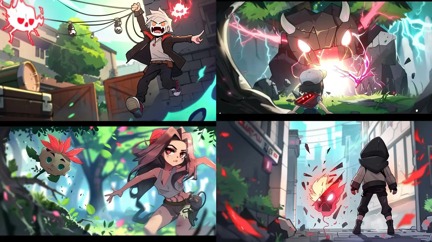 Dynamic Anime-Inspired Action Scenes with Vibrant Comic Flair - Midjourney sref style