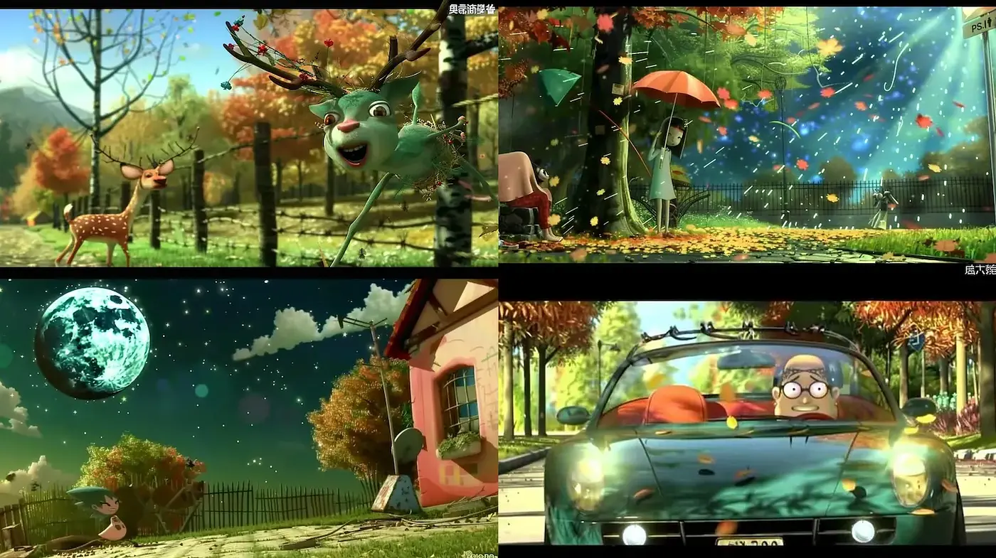 Whimsical and Colorful Animations with Nature Themes - Midjourney sref style