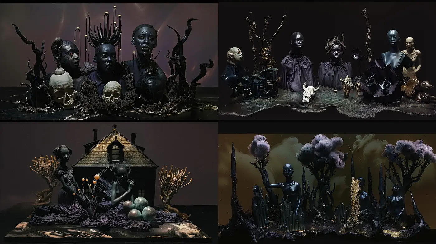 Ethereal Nocturne: Surrealism Meets Dreamlike Darkness - Midjourney sref style