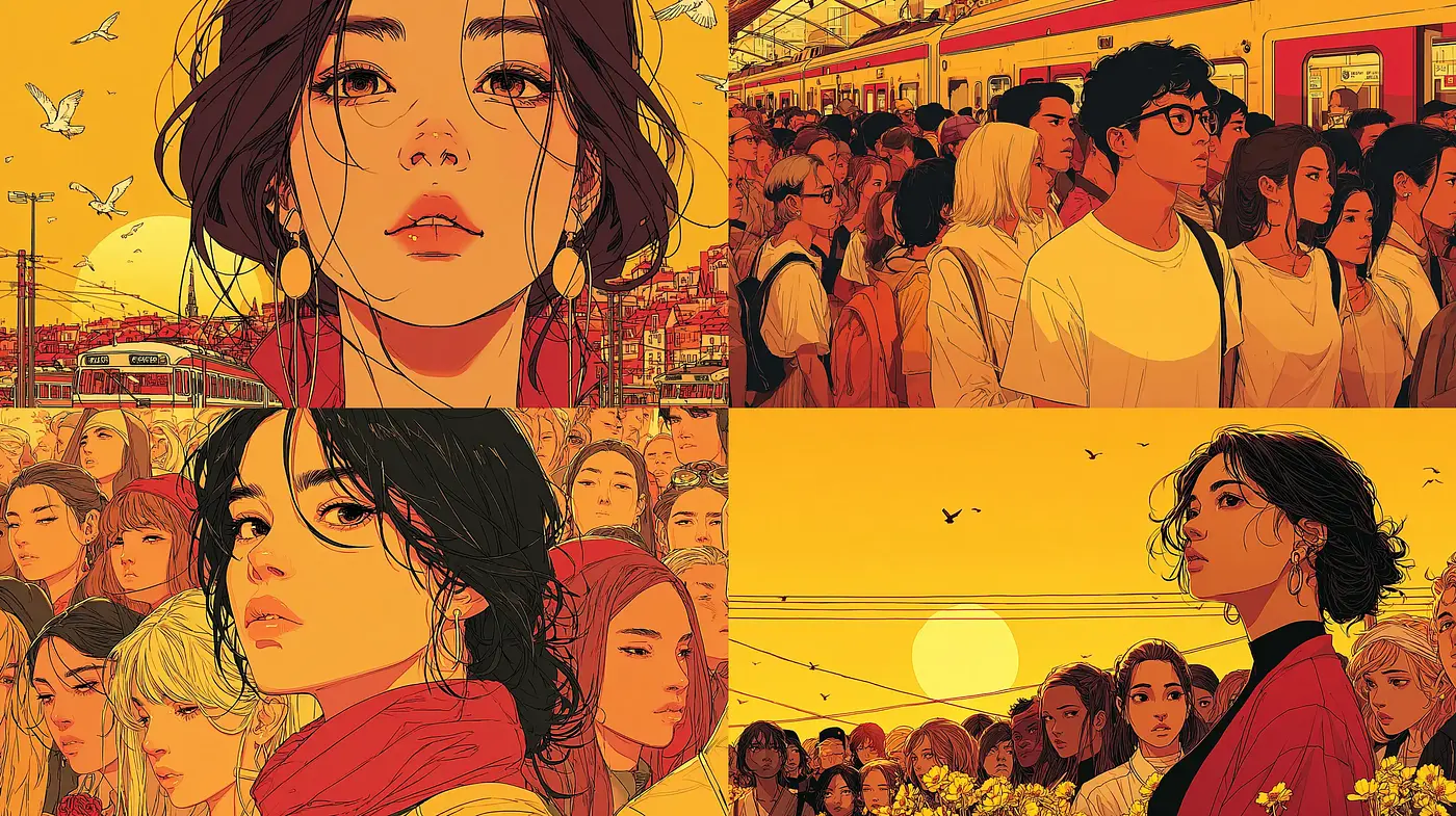 Emotive and visually striking illustrations with a warm color scheme - Midjourney sref style