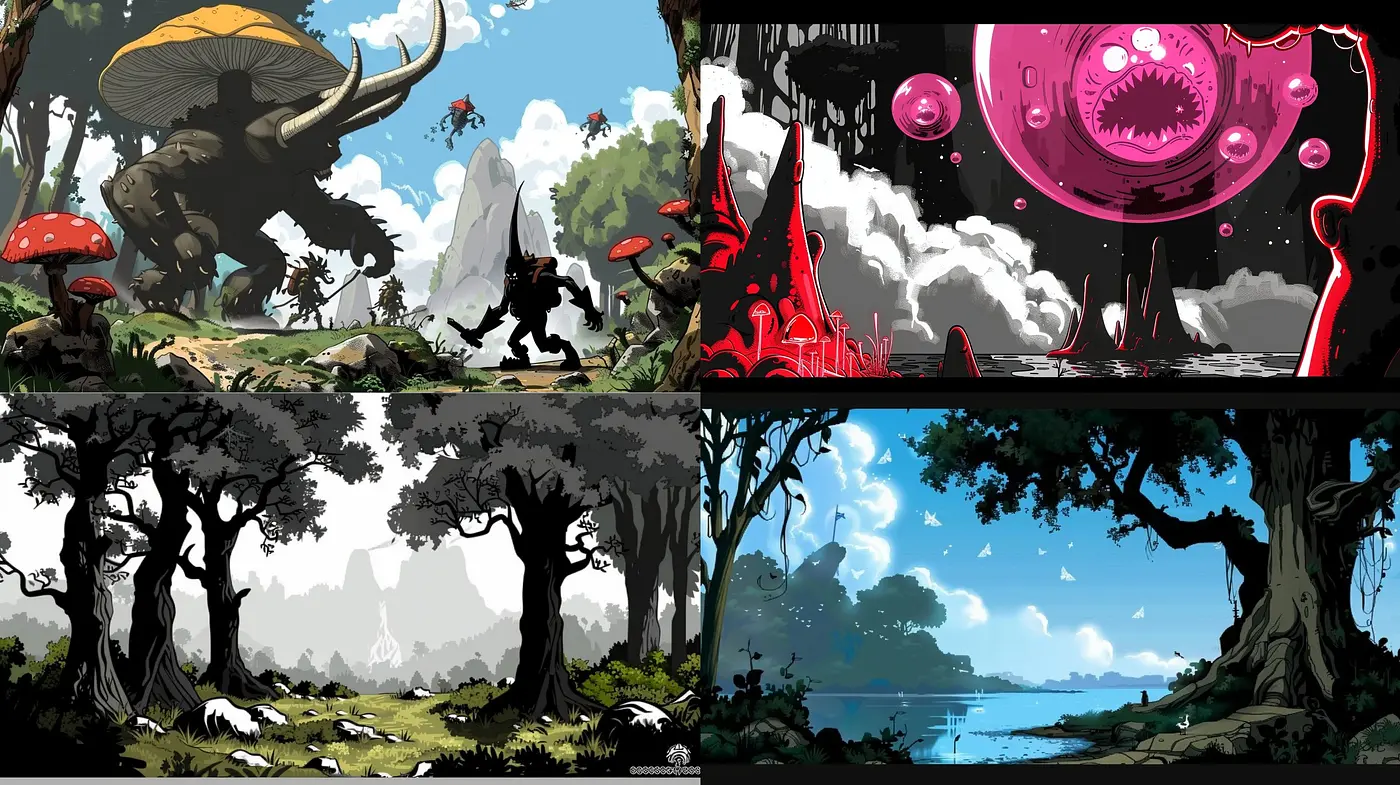 Surreal Fusion of Natural and Fantastical Realms - Midjourney sref style