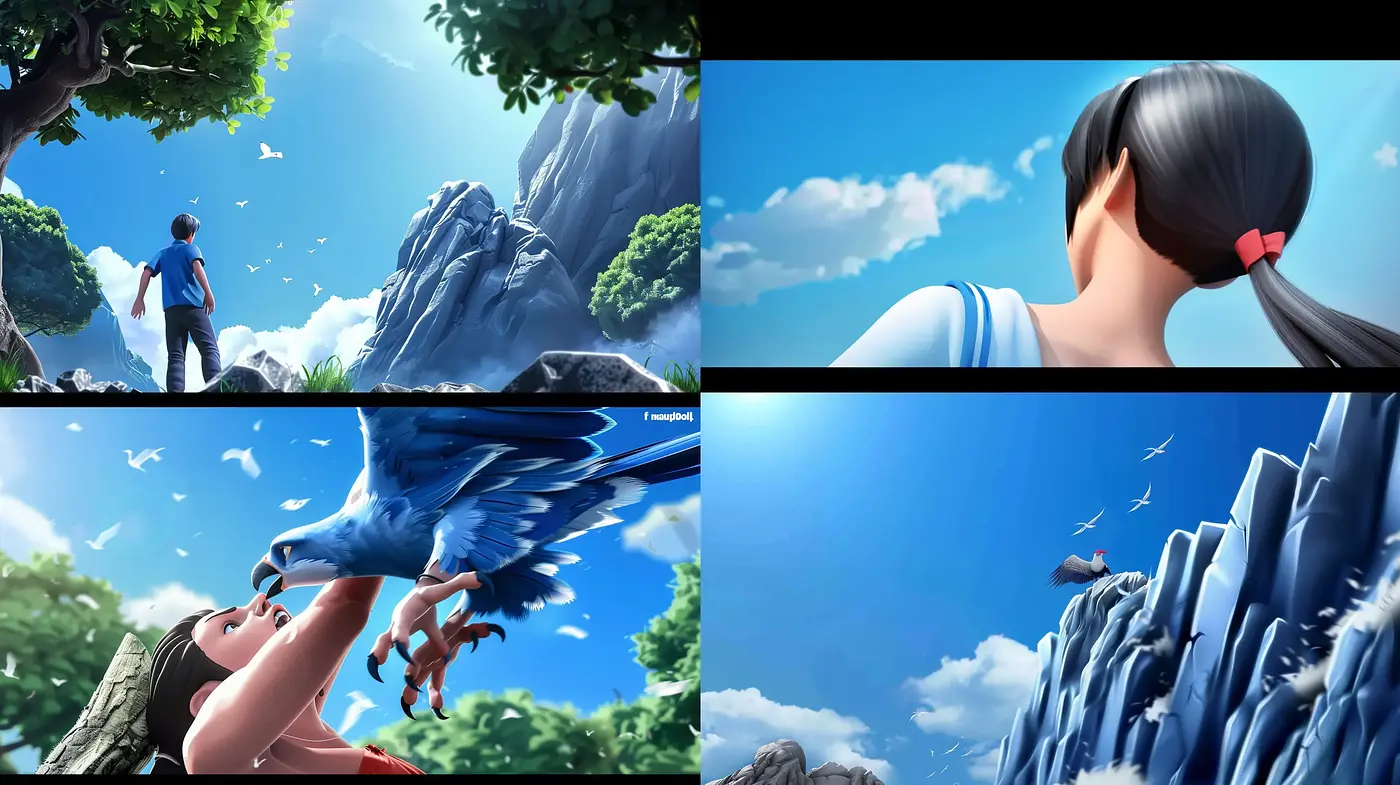 Ethereal Azure Dreamscape: A Harmony of Vivid Blues and Lush Sceneries in a Digital Painting Aesthetic - Midjourney sref style