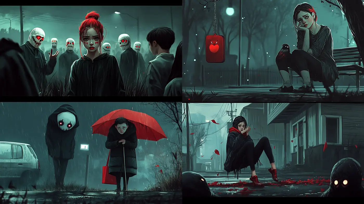 Gloomy Surrealism with Sinister Overtones - Midjourney sref style
