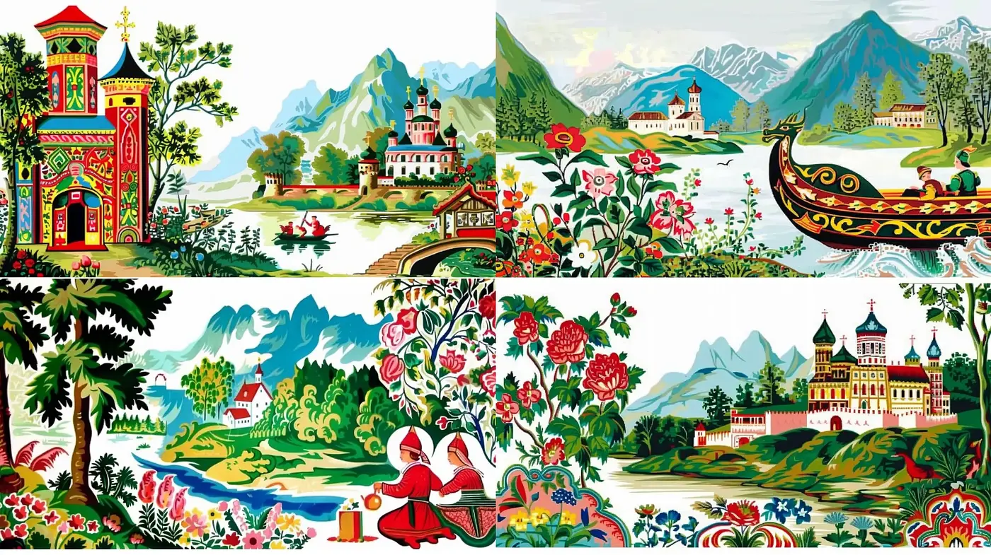 Folkloric Tapestry: An Exploration in Vivid Storybook Illustration - Midjourney sref style