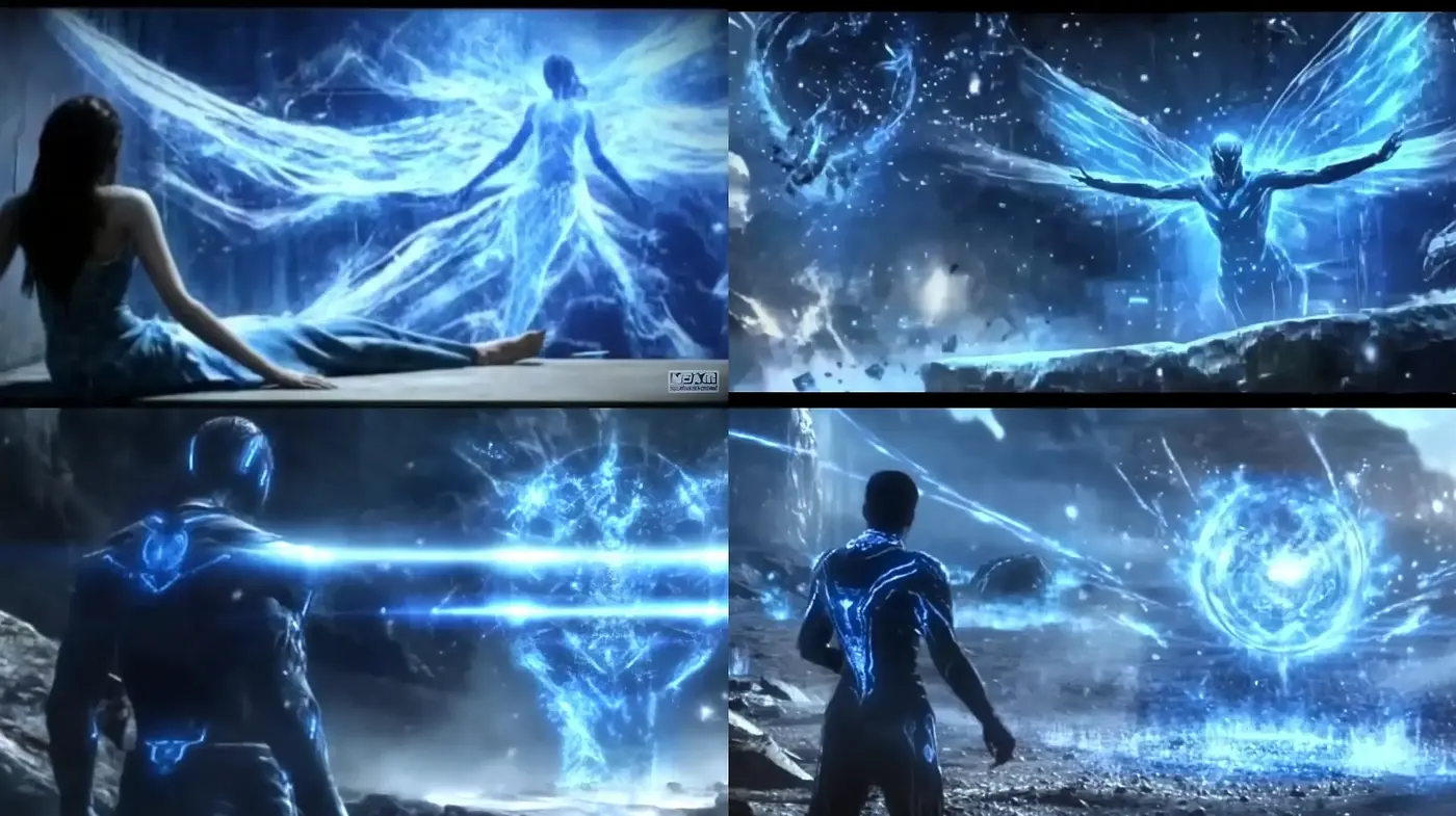 Ethereal Cosmic Energy in Luminescent Blue Hues - Midjourney sref style