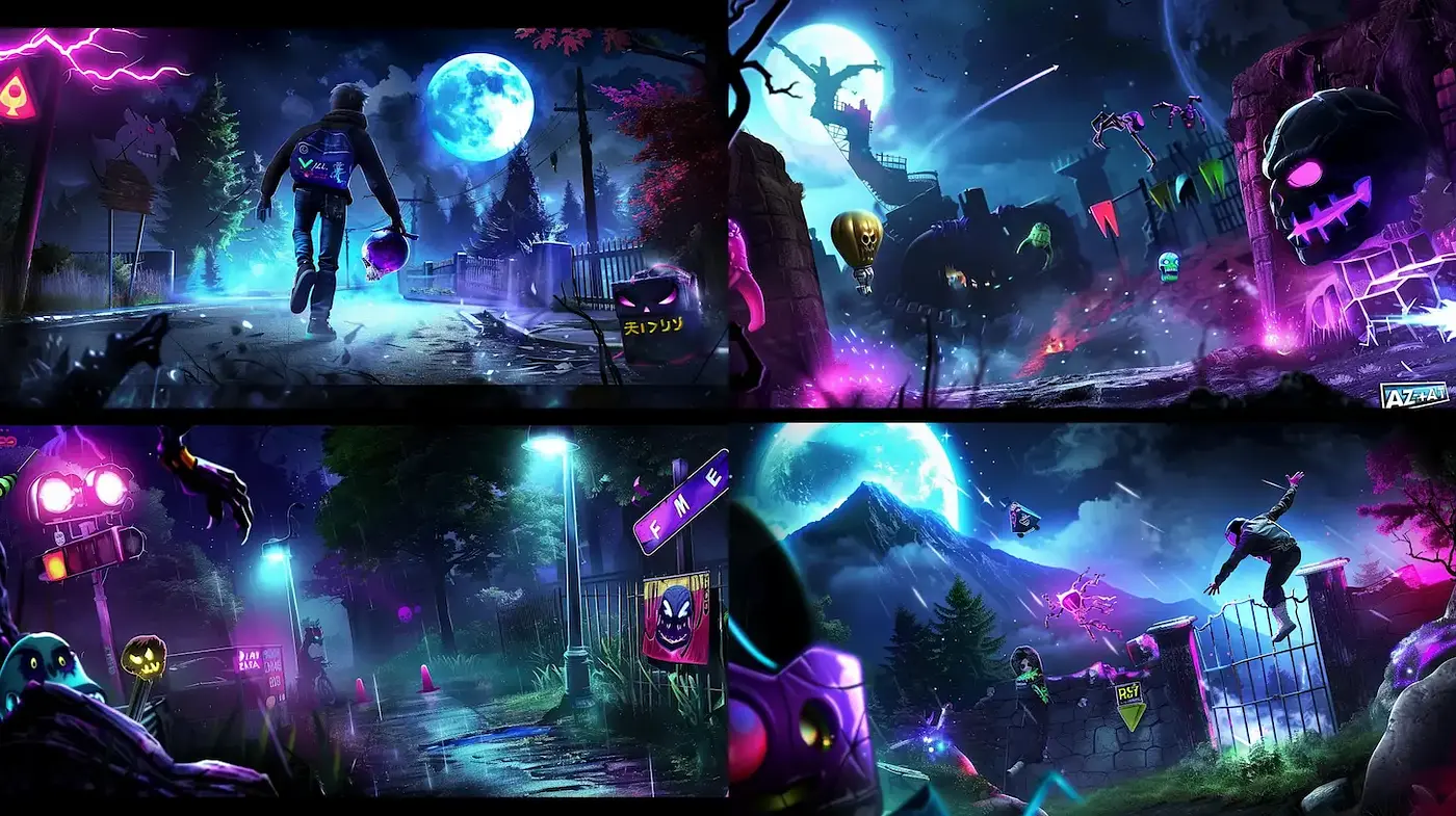 Eerie Neon Landscapes with a Retro-Futuristic Vibe - Midjourney sref style