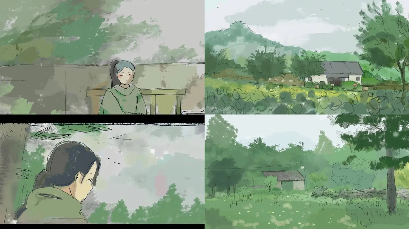 Ethereal Countryside Dreams: A Melancholic Blend of Pastel Brushstrokes and Soft Light - Midjourney sref style