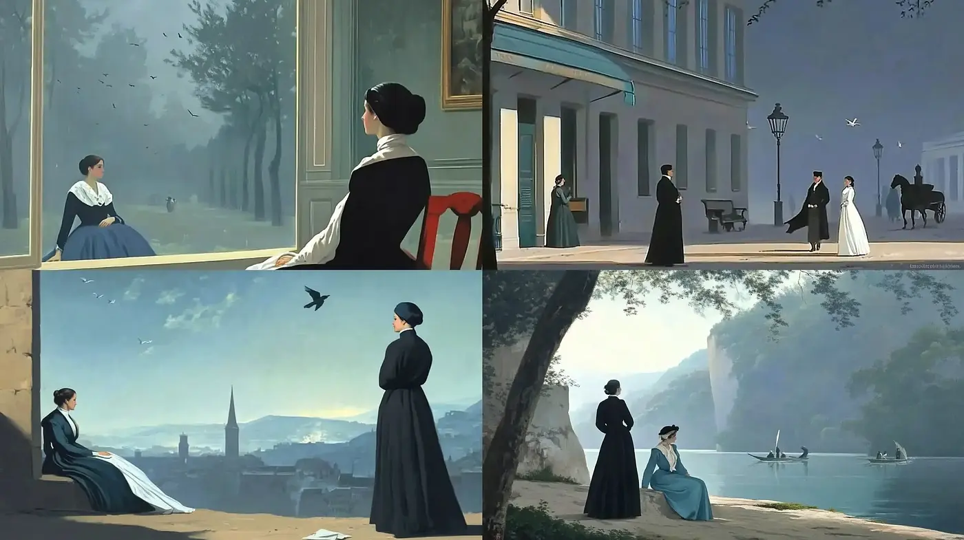 Elegant Serenity in 19th Century European Tableau - Midjourney sref style