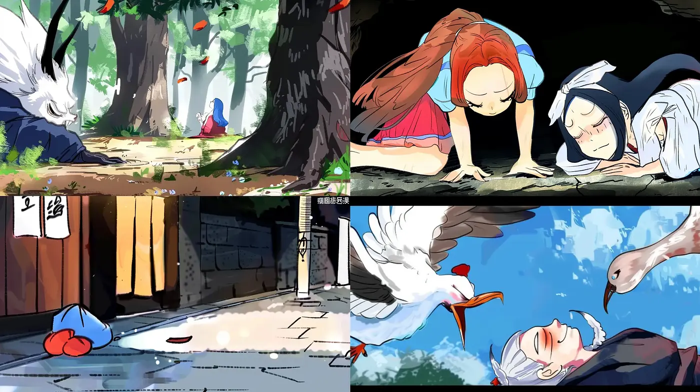 Animated Elegy: A Meld of Eastern Illustrative Techniques with Nature-centric Serenity - Midjourney sref style