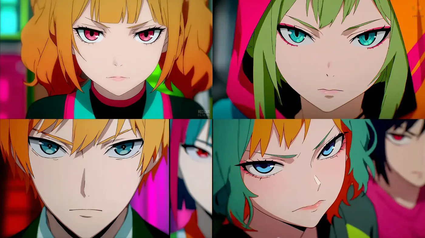 Vibrant and Intense Anime Portraits with Dynamic Expressions - Midjourney sref style