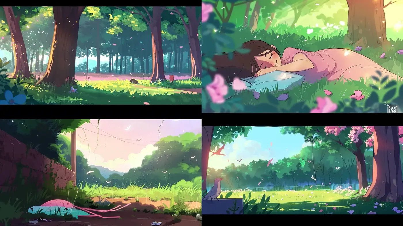 Luminous Pastel Dreamscapes: An Anime-Inspired Illustrative Journey - Midjourney sref style