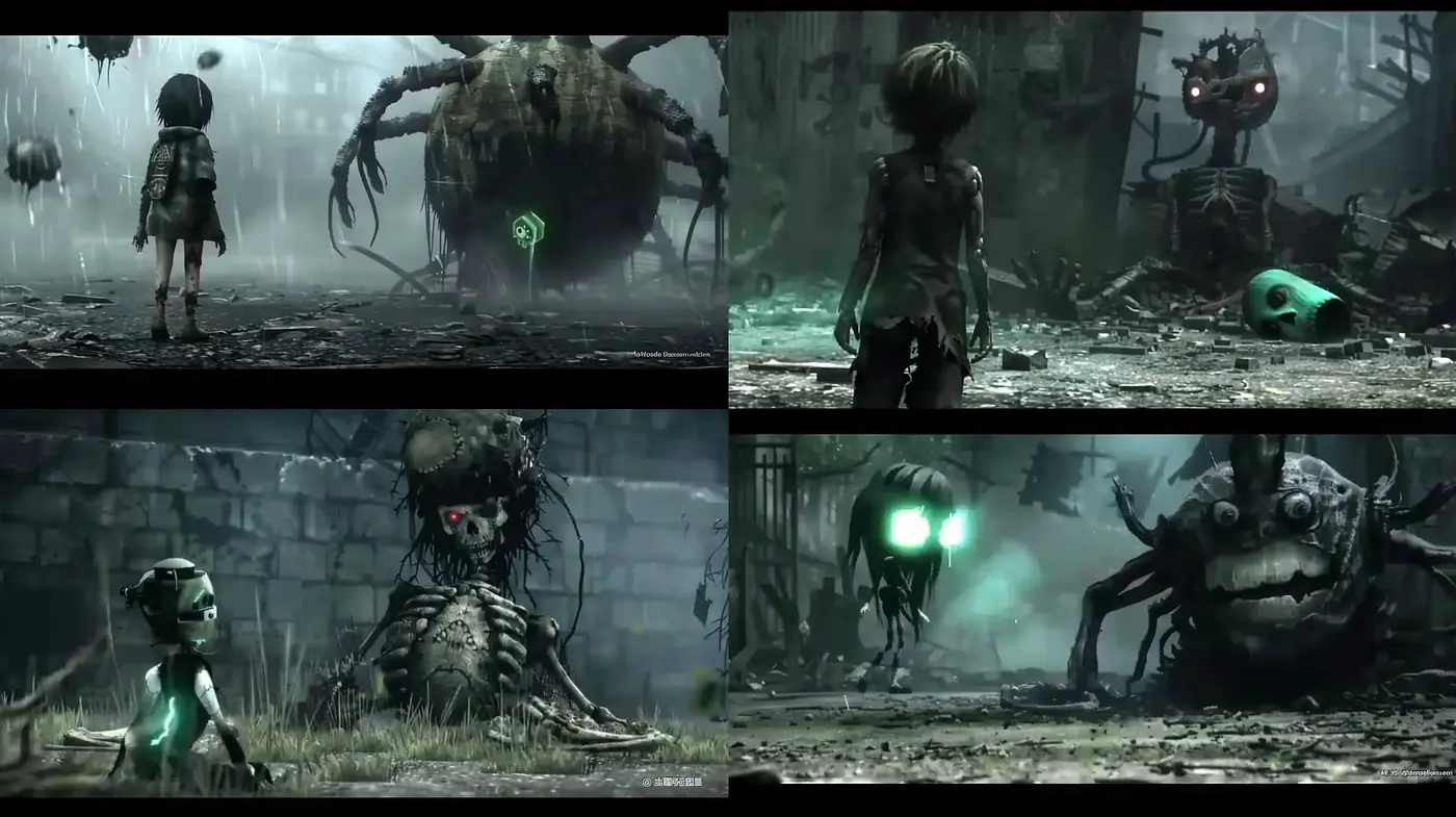 Post-apocalyptic Fantasia with Sombre Tonal Palette and Luminous Accents - Midjourney sref style