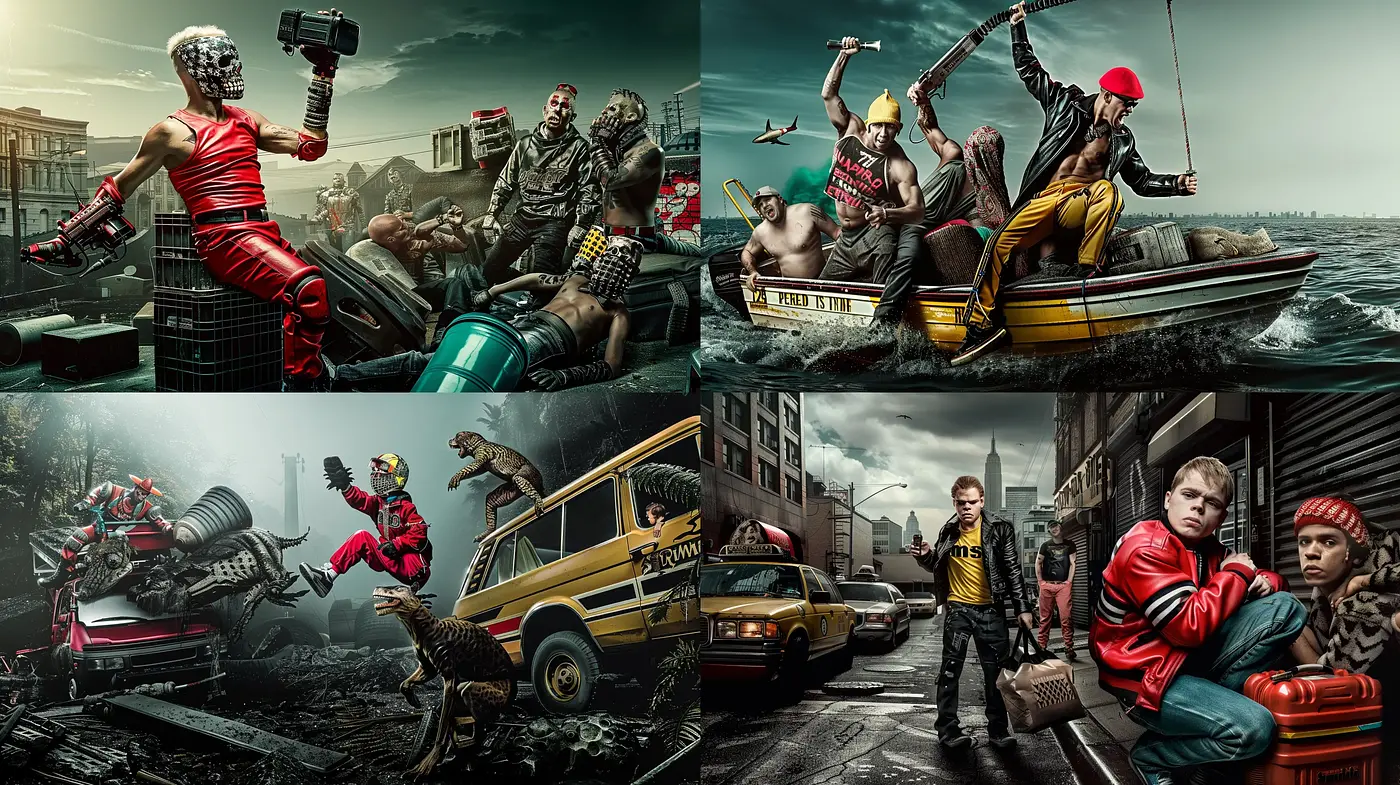 Post-apocalyptic Panache with a Cinematographic Edge - Midjourney sref style