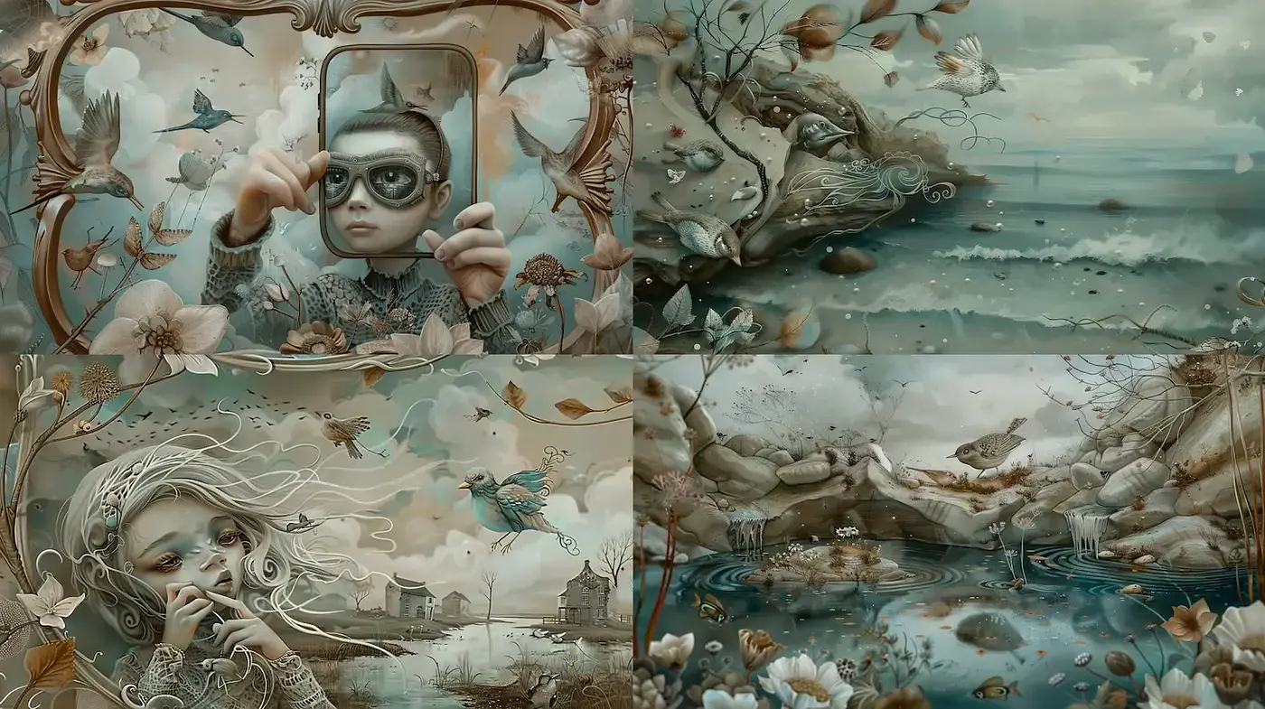 Whimsical Dreamscapes with Ethereal Touches - Midjourney sref style