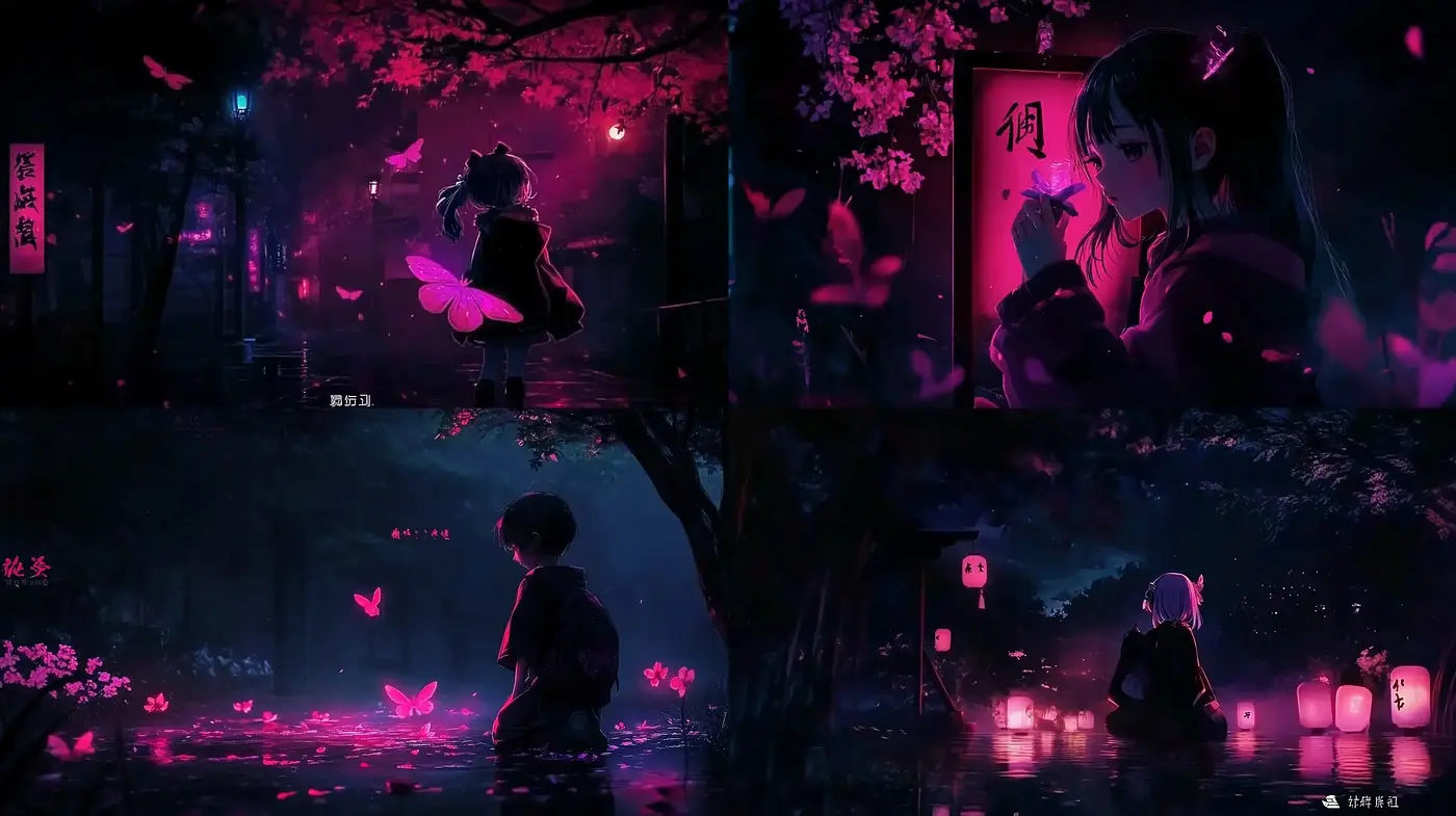 Neon Nocturne: A Cyberpunk Anime Dreamscape - Midjourney sref style