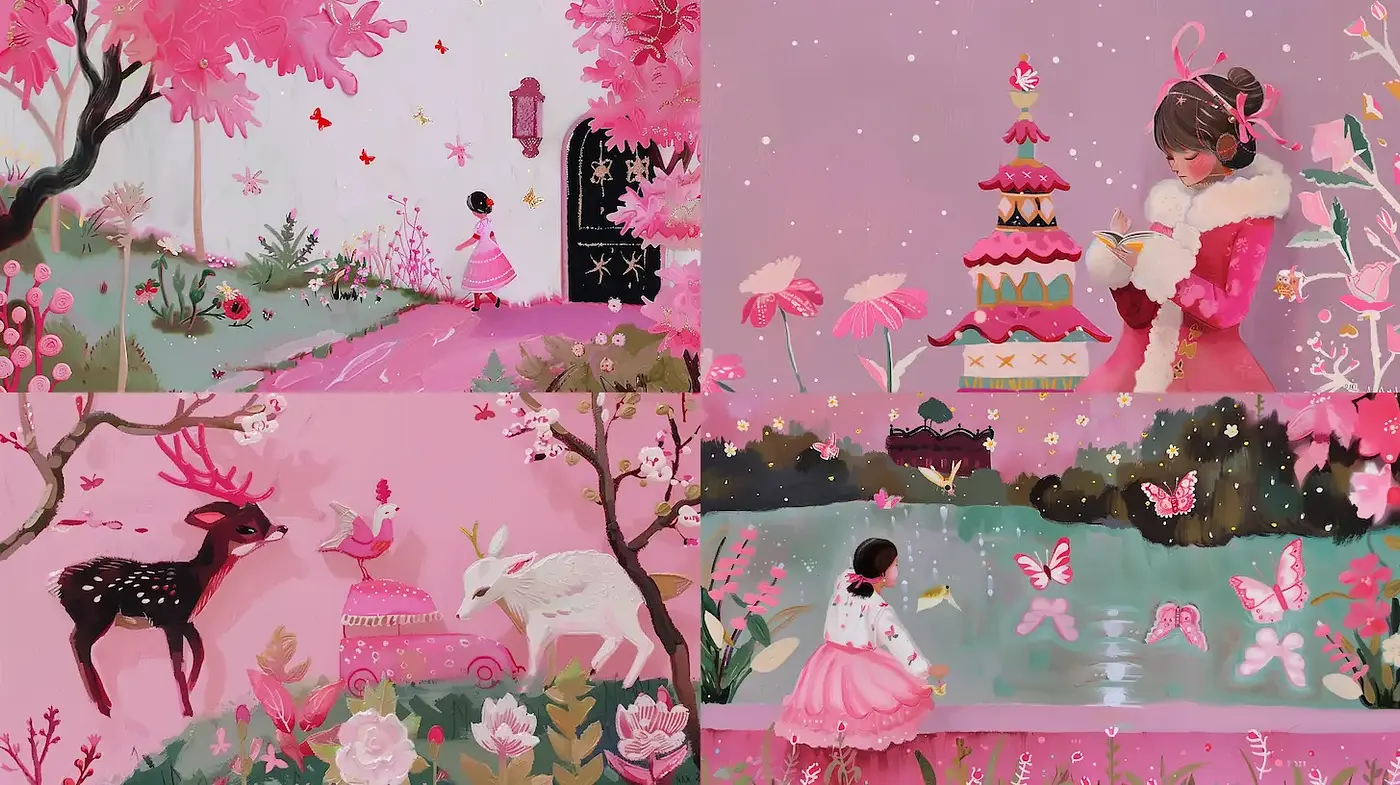 Whimsical and Pastoral Fantasy with a Dreamy Aesthetic - Midjourney sref style