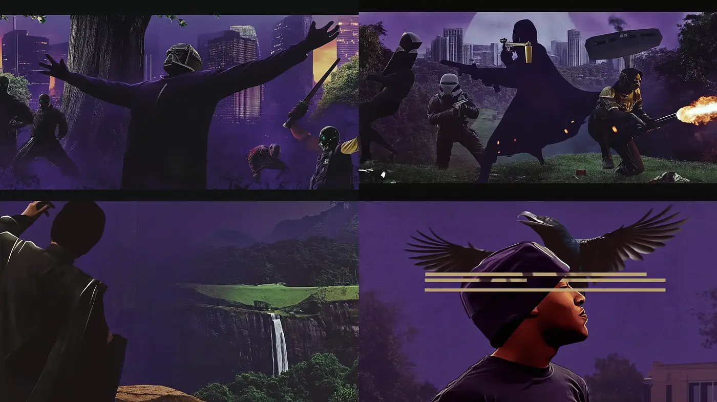 Twilight Dystopia: A Cinematic Fusion of Surrealism and Silence - Midjourney sref style