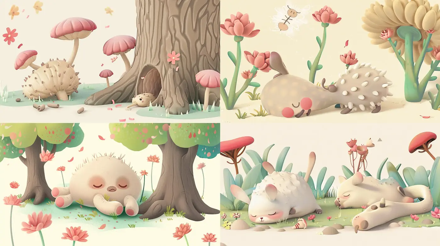 Enchanted Pastel Wilderness: A Whimsical Nature Series - Midjourney sref style
