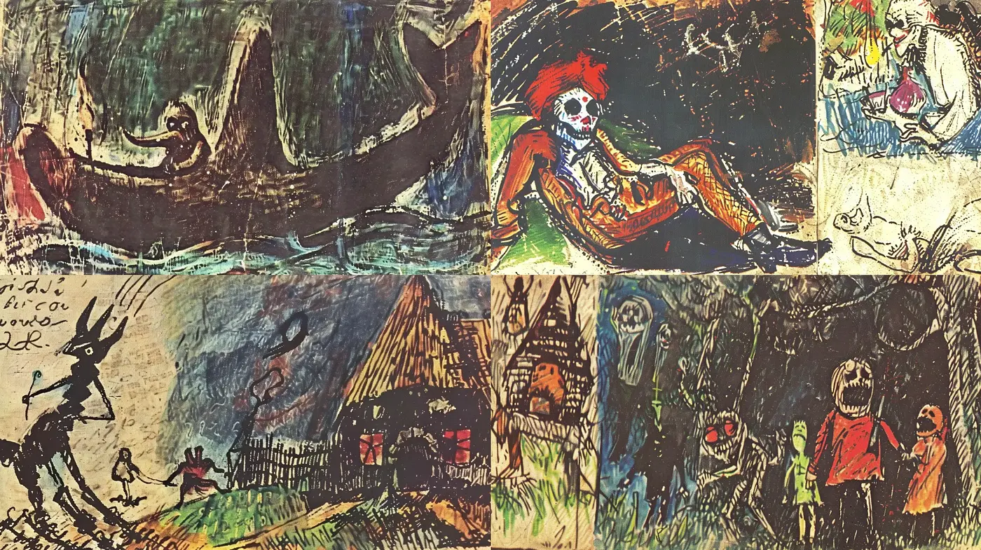 Chaotic Scribbles and Earthy Tones Collide in Expressionist-Inspired Imagery - Midjourney sref style