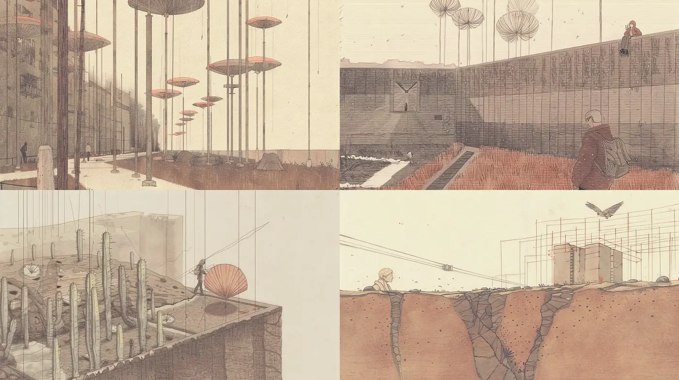 Subdued Dreamscapes of Surreal Isolation - Midjourney sref style