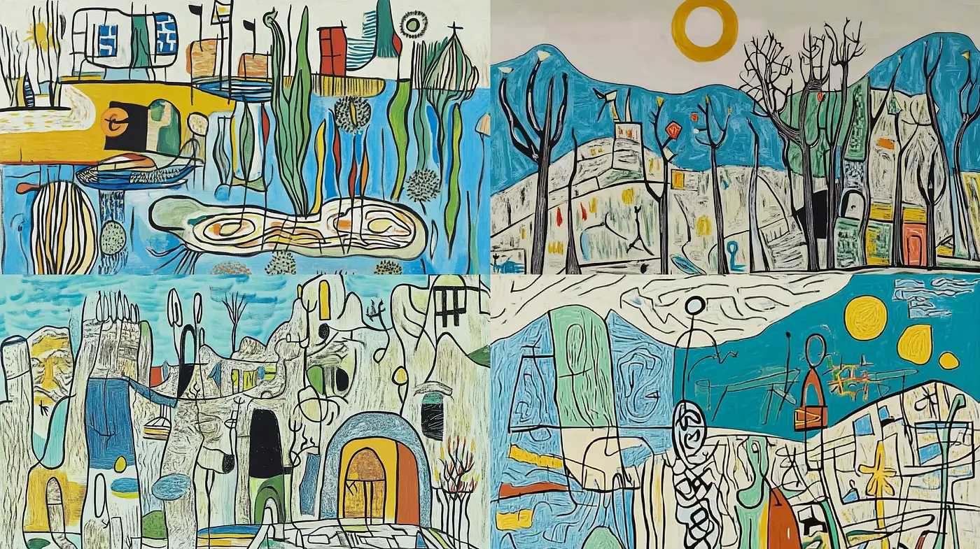 Whimsical Naive Expressionism with Surreal Overtones - Midjourney sref style