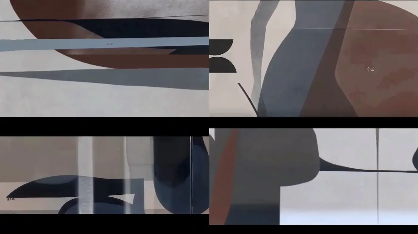 Abstract Minimalism with Soft Geometric Forms and a Contemporary Touch - Midjourney sref style