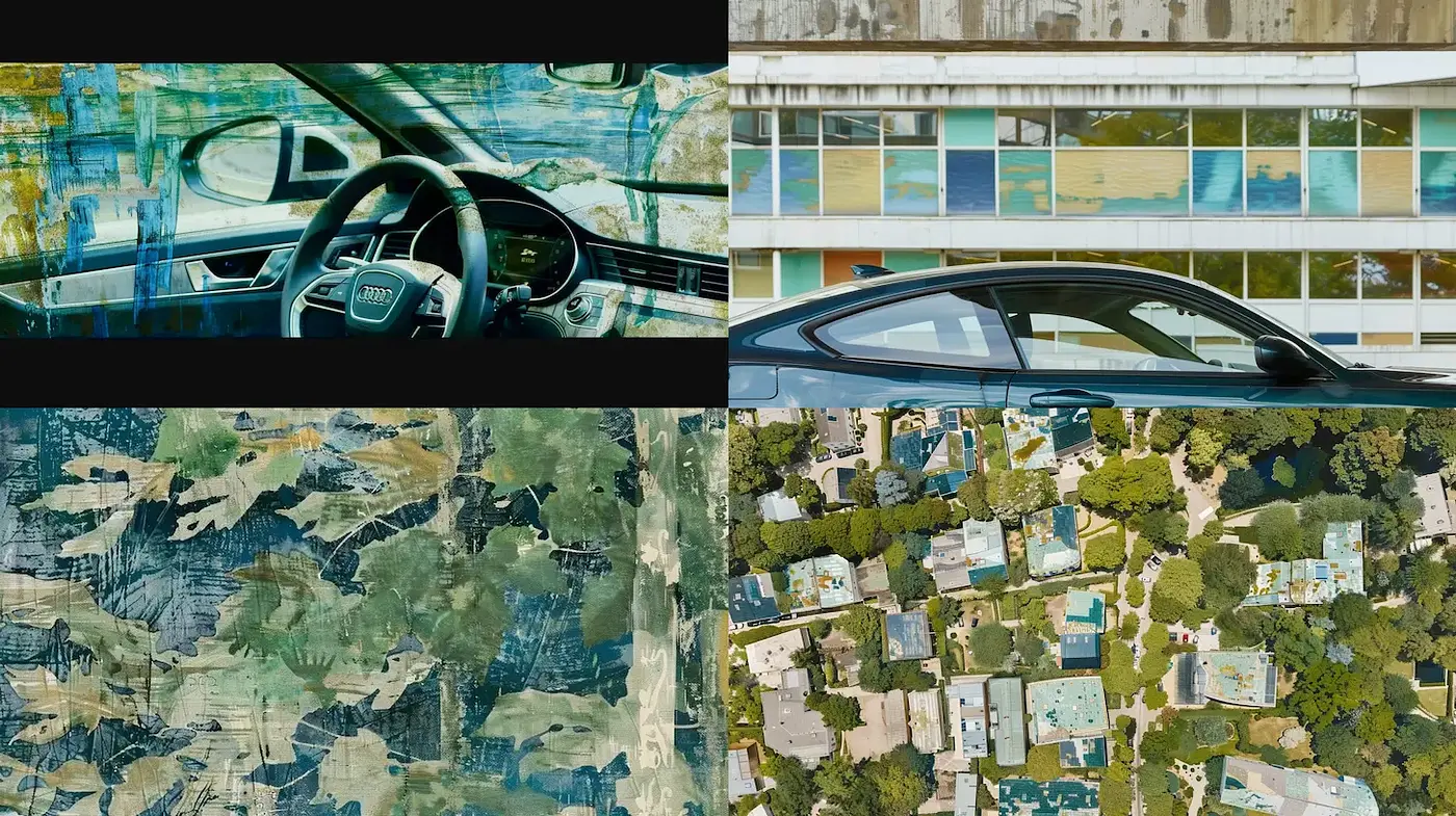 Abstract urban and natural landscapes in a contemporary aesthetic - Midjourney sref style