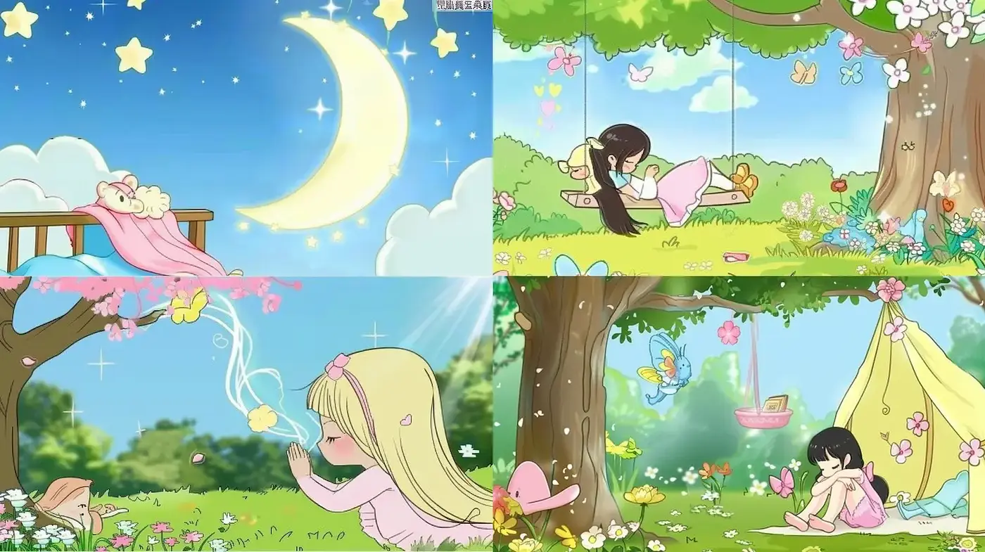 Whimsical pastel illustration with charming seasonal themes - Midjourney sref style
