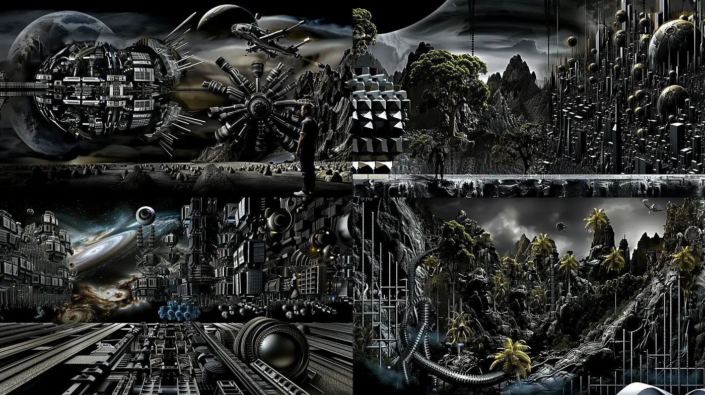Futuristic Dystopian Dreamscape: A Vivid Journey Through a Dark and Intricate World - Midjourney sref style