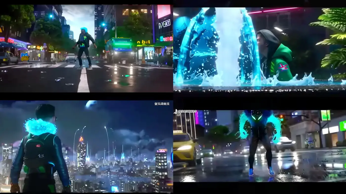 Futuristic Urban Exploration with Neon Accents and Dynamic Textures - Midjourney sref style