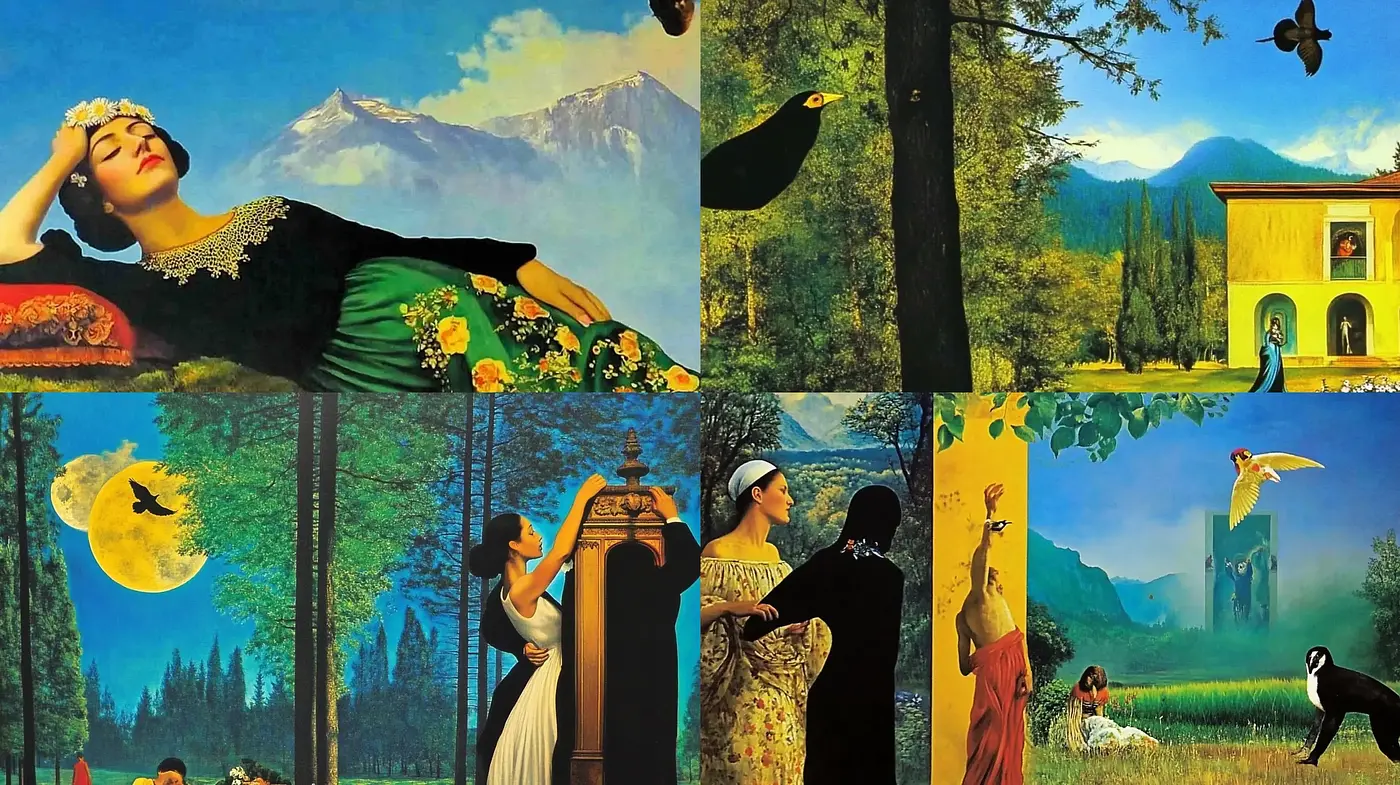 Ethereal Renaissance Dreamscapes with Surrealist Undertones - Midjourney sref style