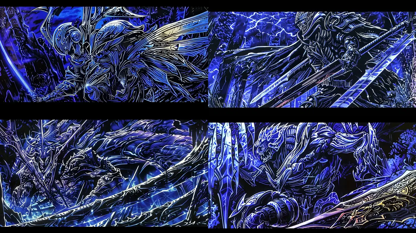 Luminous Neon Dreamscape in Cybernetic Brushstrokes - Midjourney sref style