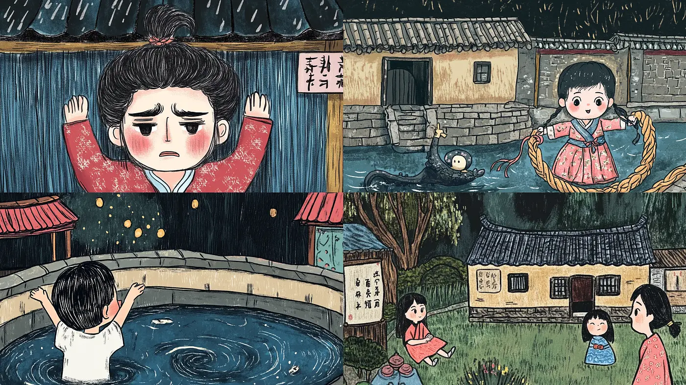 Whimsical Storybook Illustrations with East Asian Aesthetic - Midjourney sref style