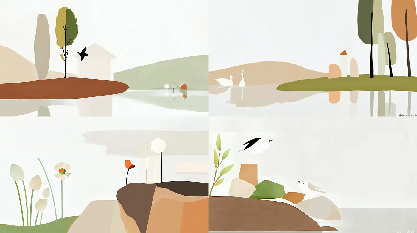 Serene Abstract Minimalism with Harmonious Earth Tones - Midjourney sref style