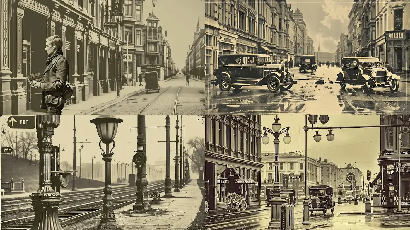 Timeless Elegance of Early 20th Century Urban Landscapes - Midjourney sref style