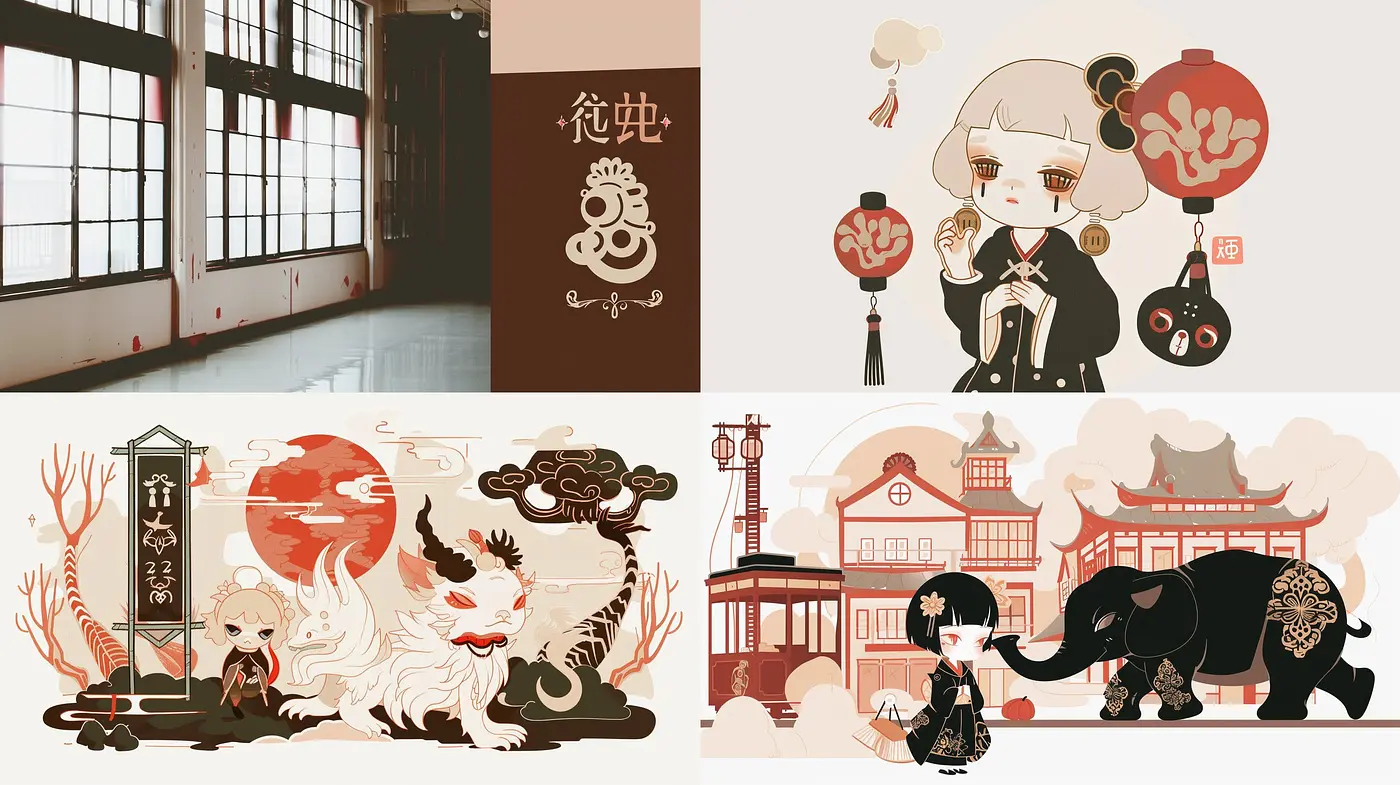 Harmonious Blend of Eastern Aesthetics with Retro Anime Infusion - Midjourney sref style