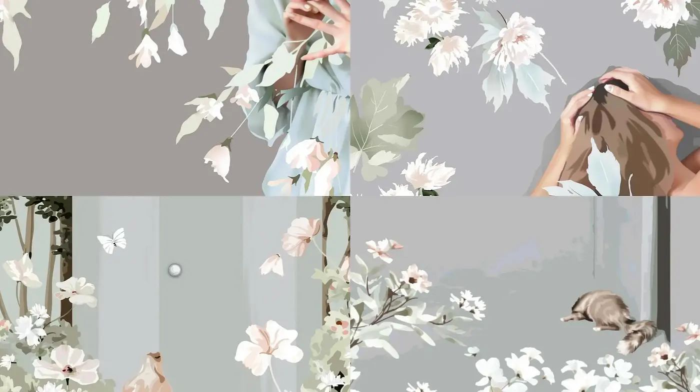 Ethereal Botanicals in Subdued Elegance - Midjourney sref style