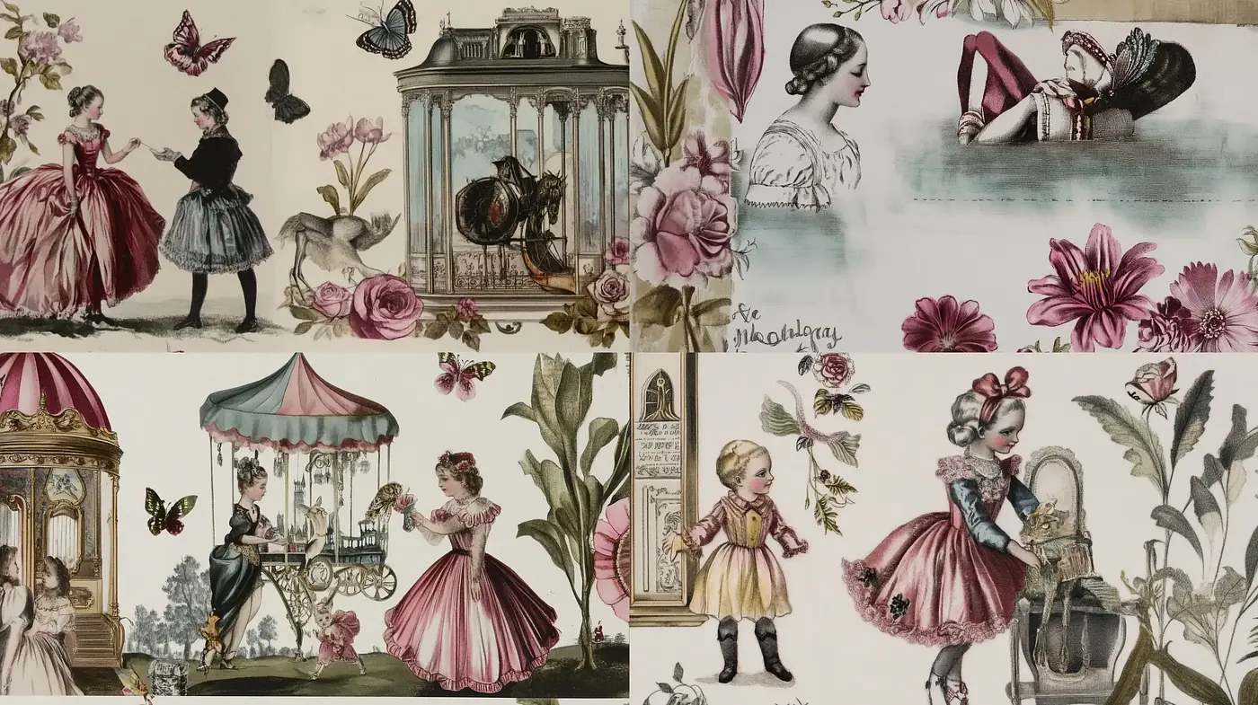 Whimsical Victorian Illustration Fusion - Midjourney sref style