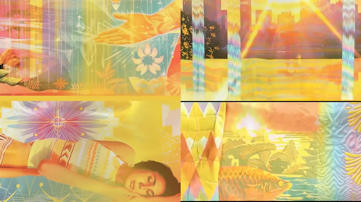 Psychedelic Dreamscapes: A Vibrant Mosaic of Surreal and Abstract Visions - Midjourney sref style