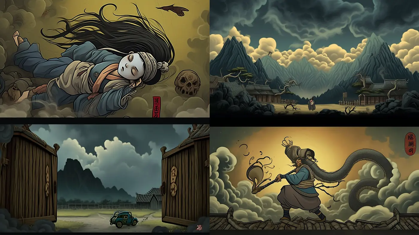 Mystical Eastern Tales: An Homage to Traditional Asian Art and Folklore - Midjourney sref style