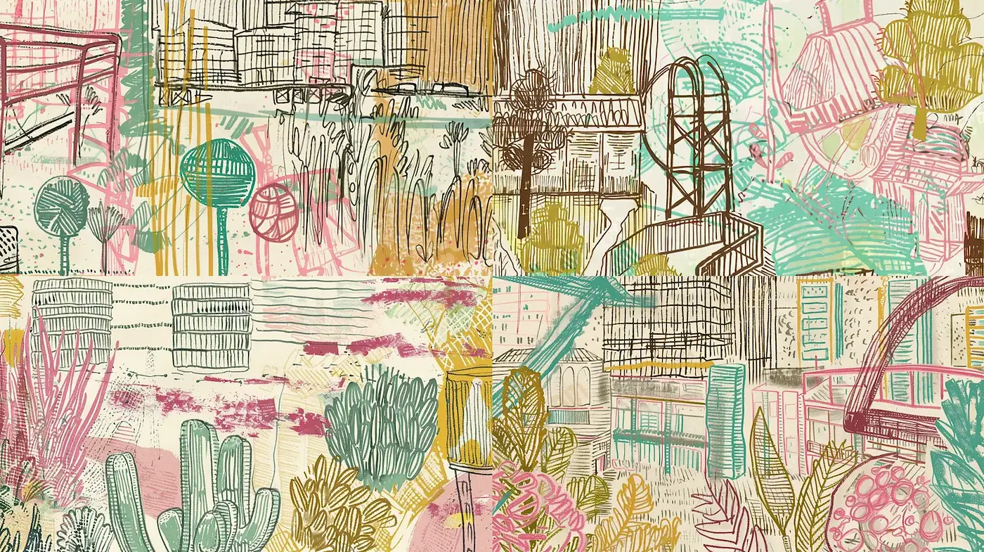 Whimsical and Colorful Illustrated Landscapes with a Playful Feel - Midjourney sref style