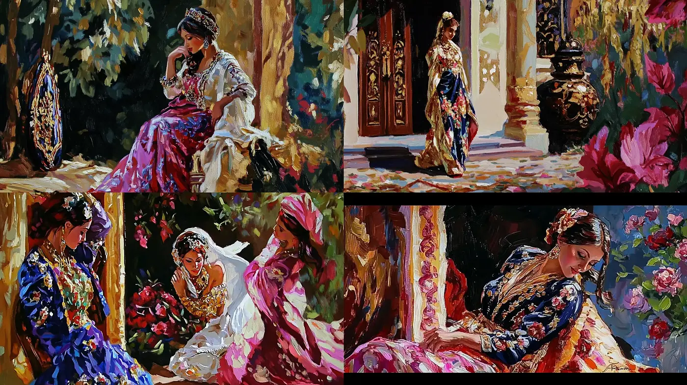 Luminous Elegance in Impasto Brushwork - Midjourney sref style