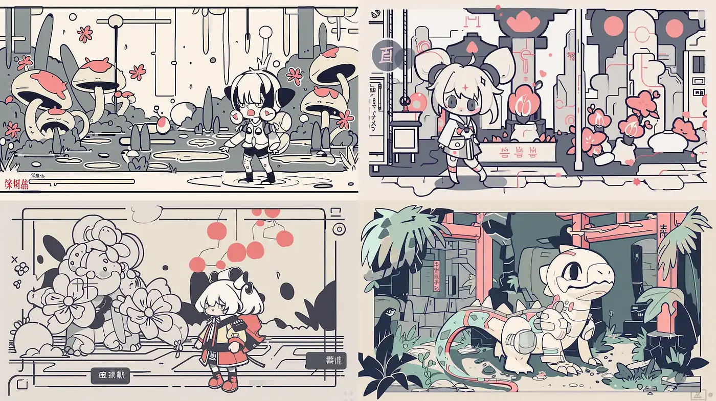 Playful and whimsical digital artistry with strong graphical elements - Midjourney sref style