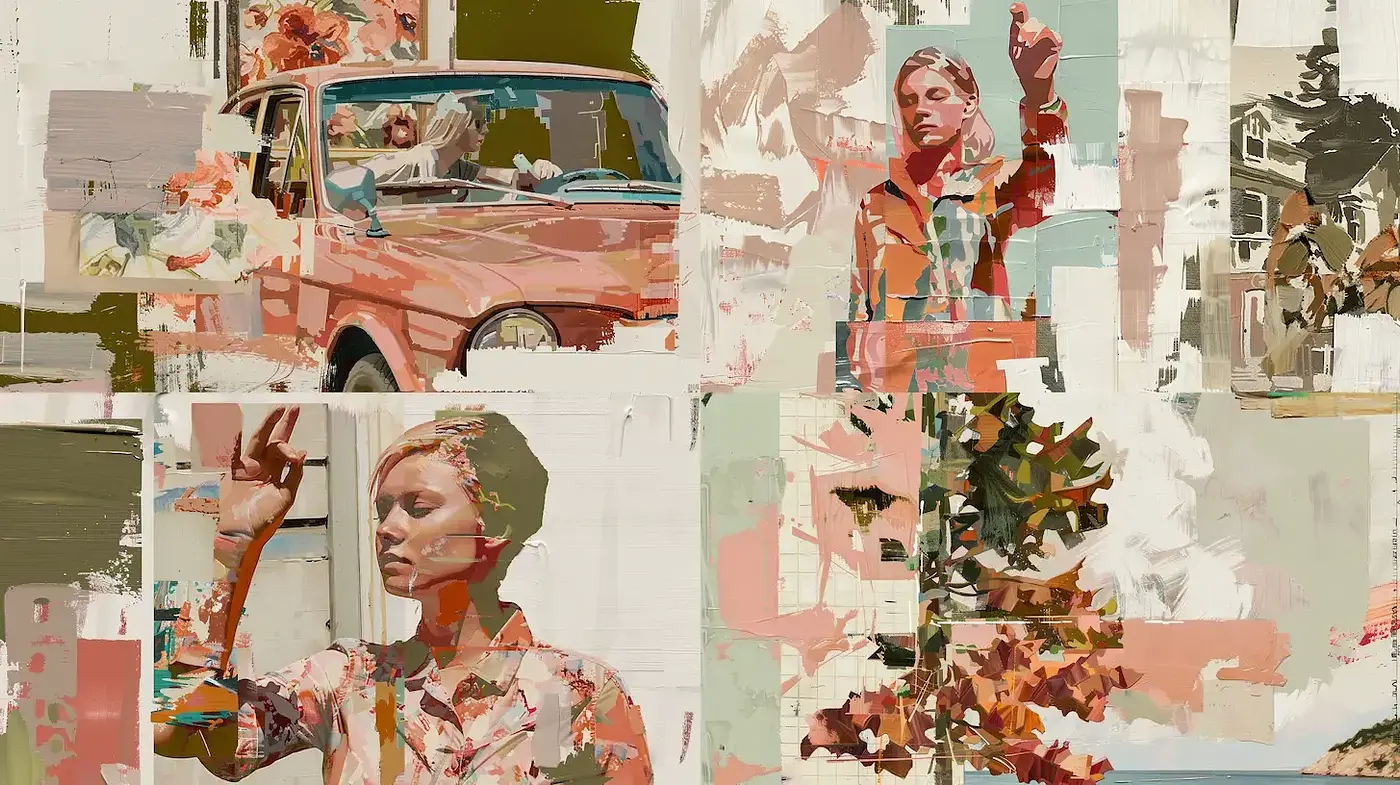 Contemporary Collage with Vintage Resonance and Warm Undertones - Midjourney sref style