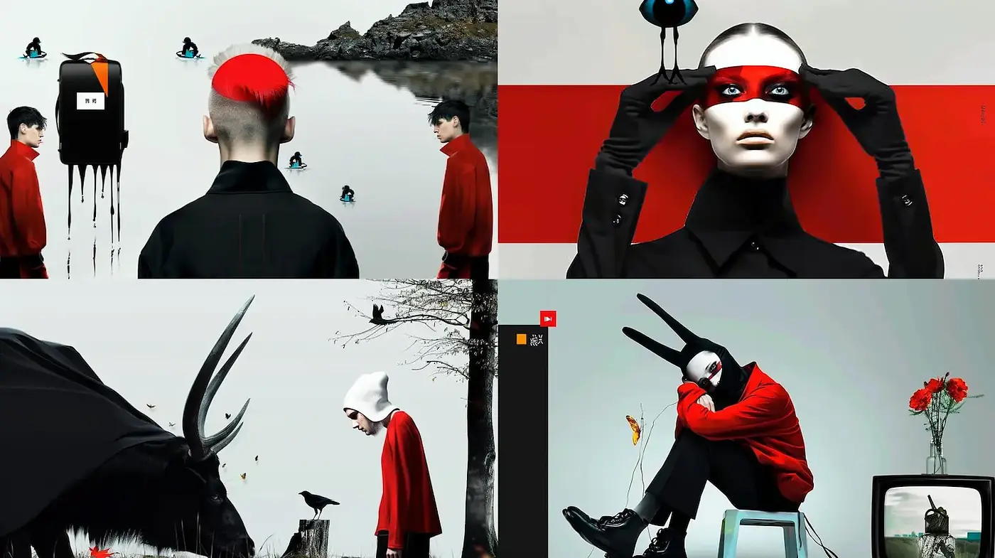 Striking and Surreal Visual Harmonies with a Modern Edge - Midjourney sref style