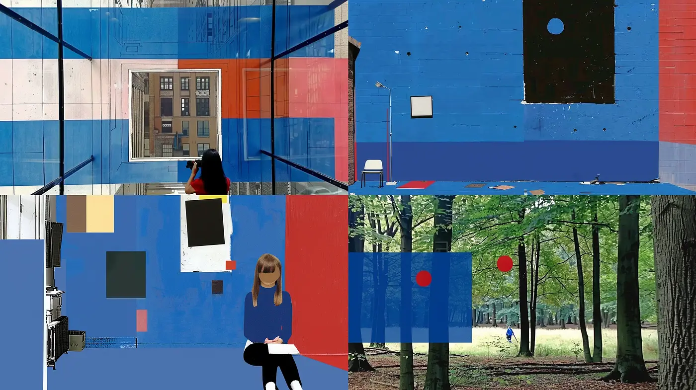 Contemporary Geometric Abstraction with Urban Overtones - Midjourney sref style