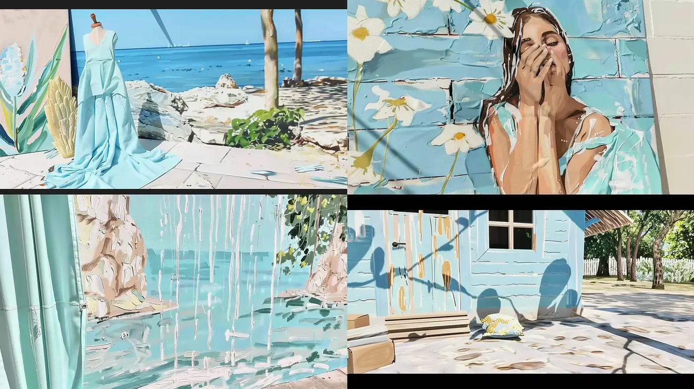 Impressionist Coastal Serenity with Modern Twist - Midjourney sref style