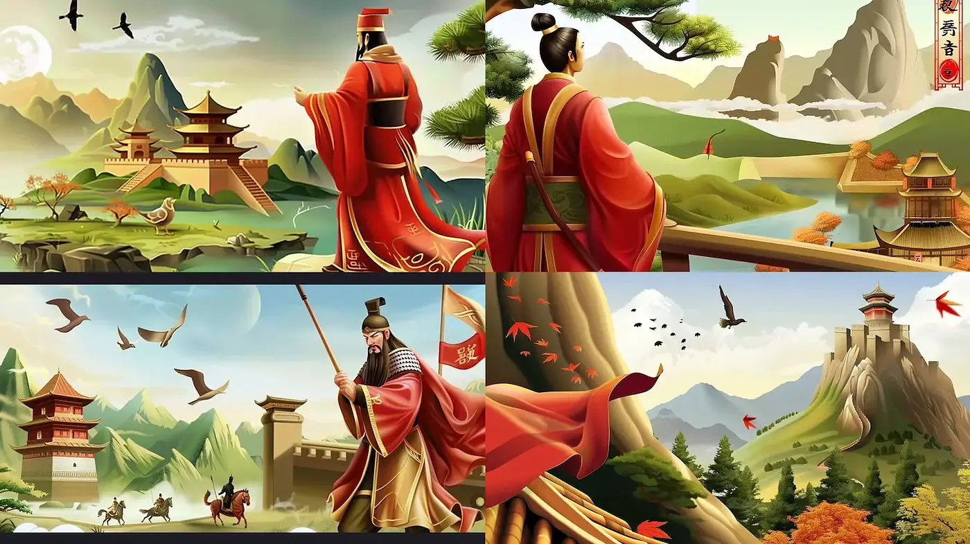 Intricately Styled Eastern Scenic Illustrations with Lush Landscapes - Midjourney sref style