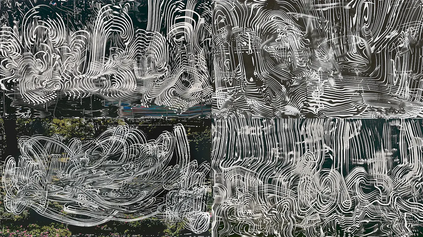 Abstract Organic Patterns with Fluid Lines and Earthy Tones - Midjourney sref style